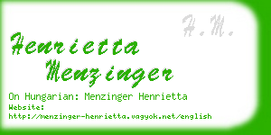 henrietta menzinger business card